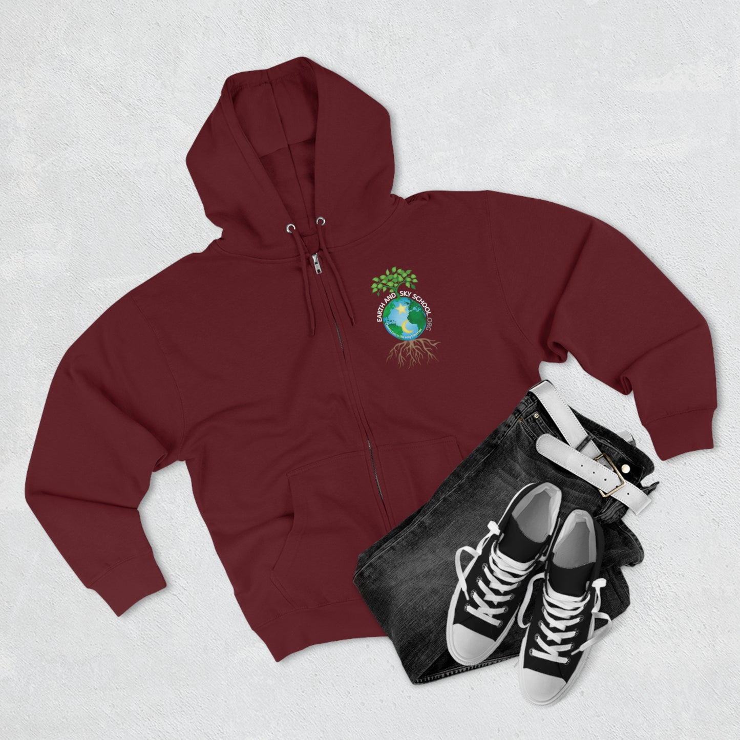 Earth and Sky School Unisex Zip Hoodie