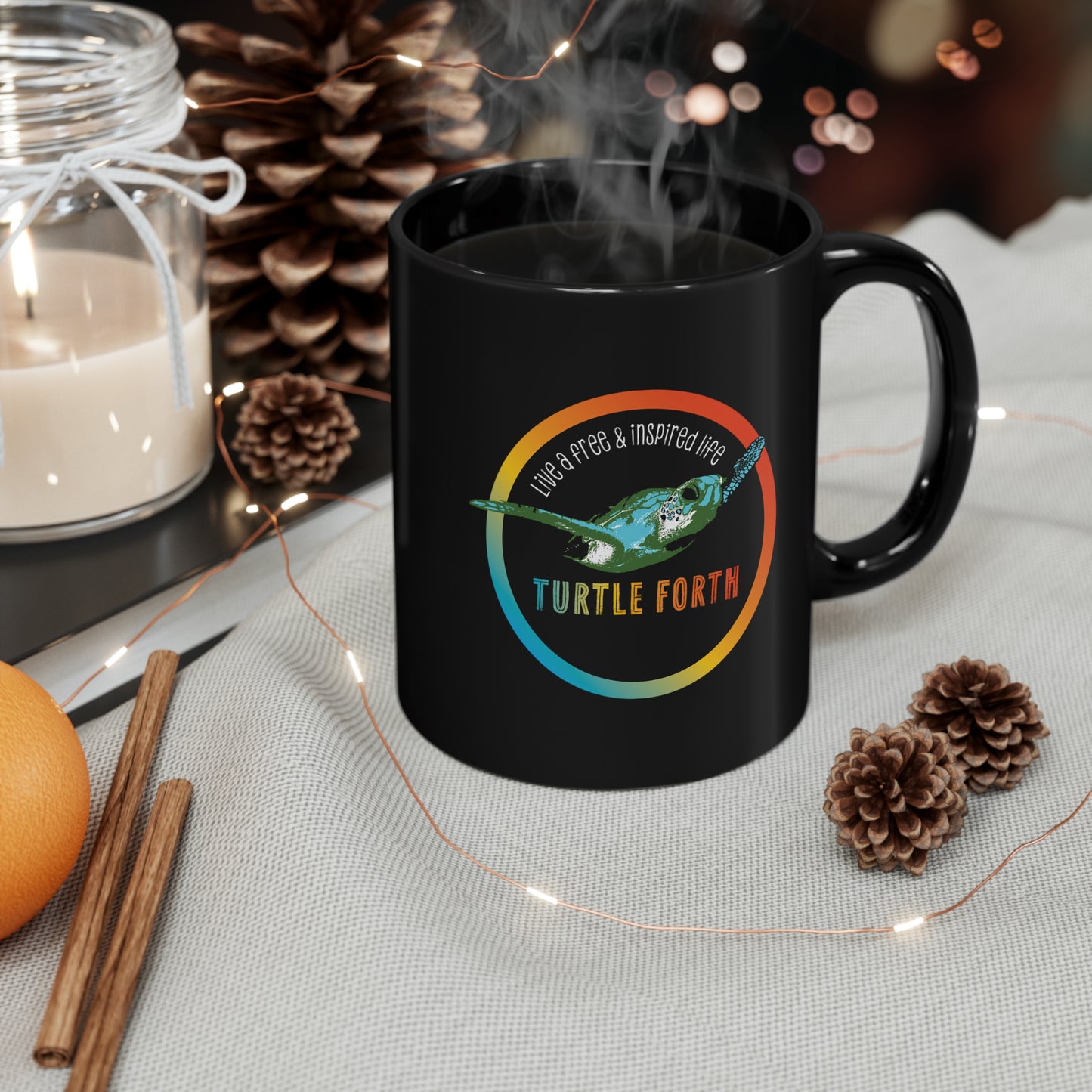 Solari Turtle Forth Black Mug B (11oz)