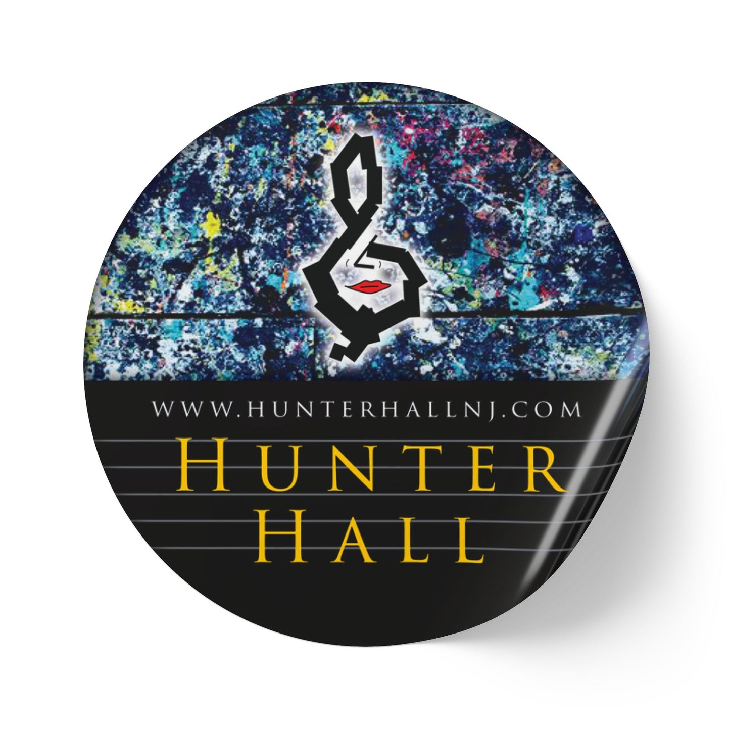 Hunter Hall 1" and 2" Round Stickers