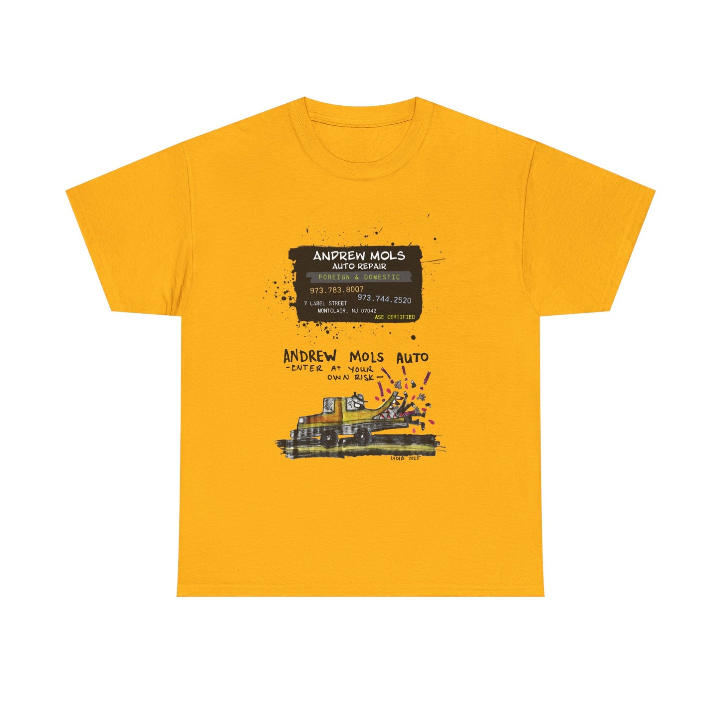 ANDREW MOLS AUTO REPAIR Unisex Heavy Cotton Tee