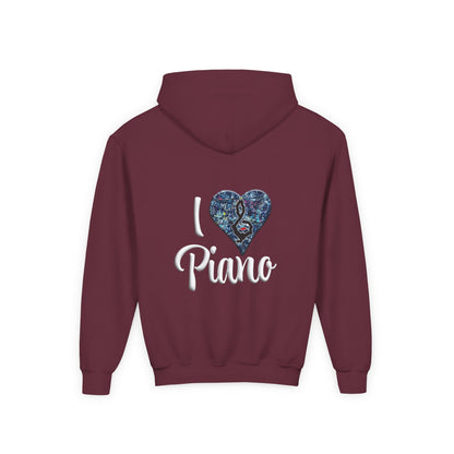 Hunter Hall: I ❤️ Piano Youth Hoodie