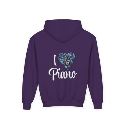 Hunter Hall: I ❤️ Piano Youth Hoodie
