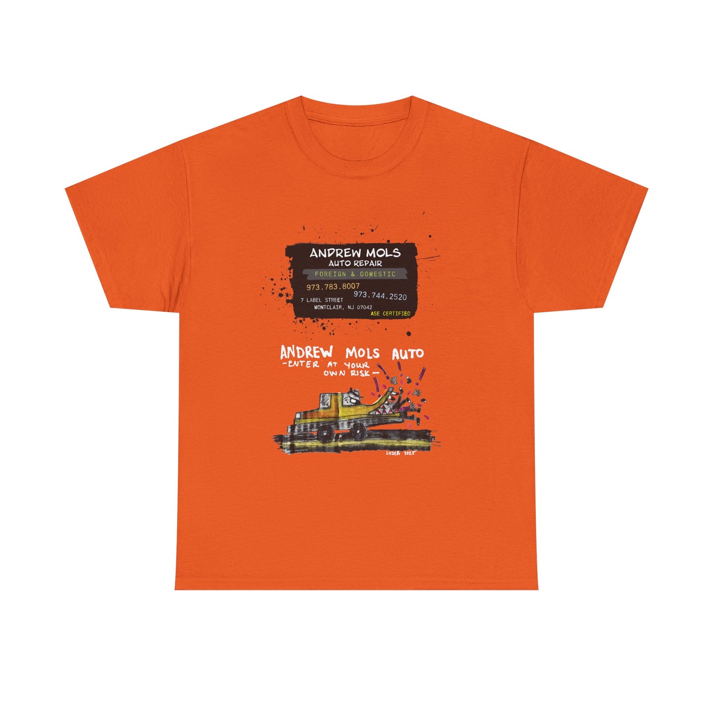ANDREW MOLS AUTO REPAIR Unisex Heavy Cotton Tee