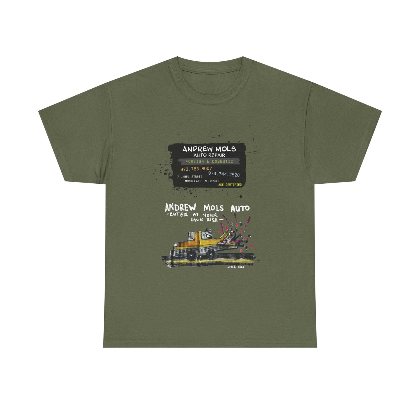 ANDREW MOLS AUTO REPAIR Unisex Heavy Cotton Tee